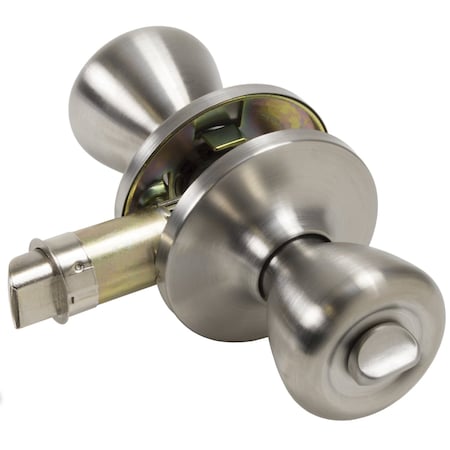 Global RV/Manufactured Housing Interior Lockset, Knob Style, Privacy/Locking, Stainless Steel LSK-C3-SS